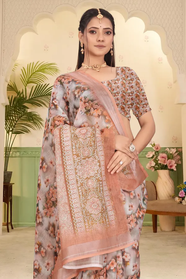 Mustard_Cotton_Linen_Digital_Print_Saree_For_Women