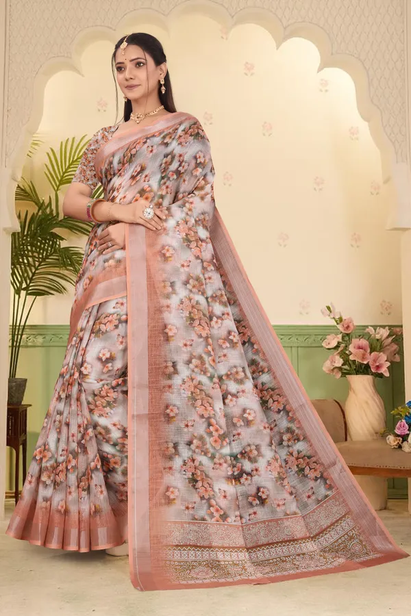 Mustard_Cotton_Linen_Digital_Print_Saree_For_Women