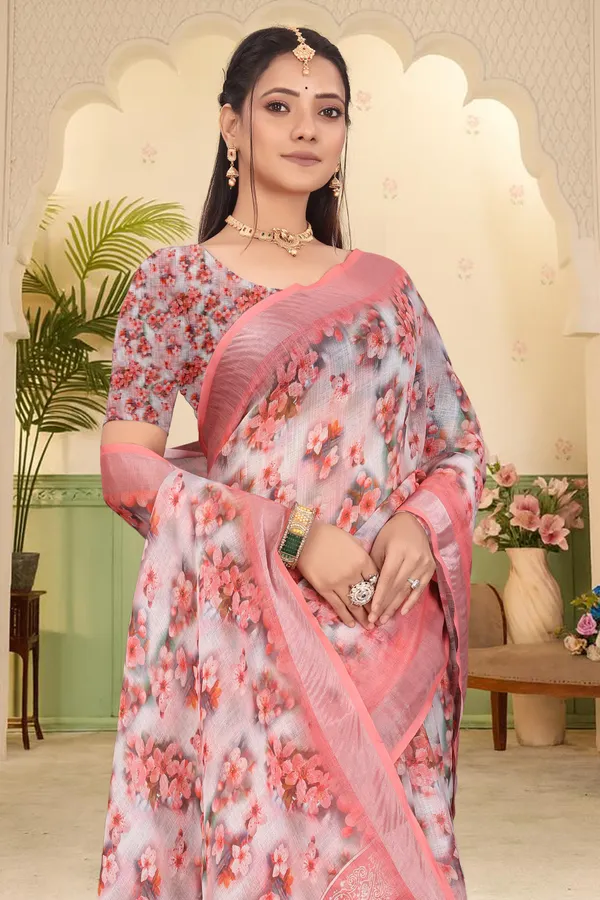 Orange_Cotton_Linen_Digital_Print_Saree_For_Women