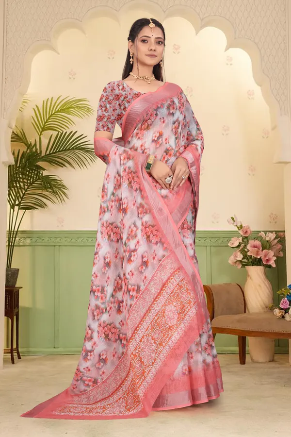 Orange_Cotton_Linen_Digital_Print_Saree_For_Women