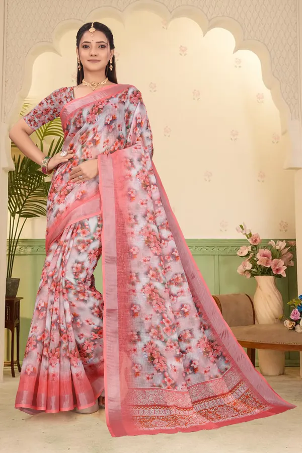 Orange_Cotton_Linen_Digital_Print_Saree_For_Women