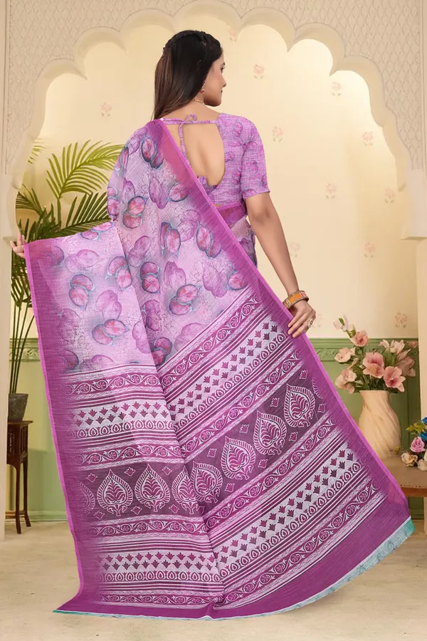 Purple_Cotton_Linen_Digital_Print_Saree_For_Women