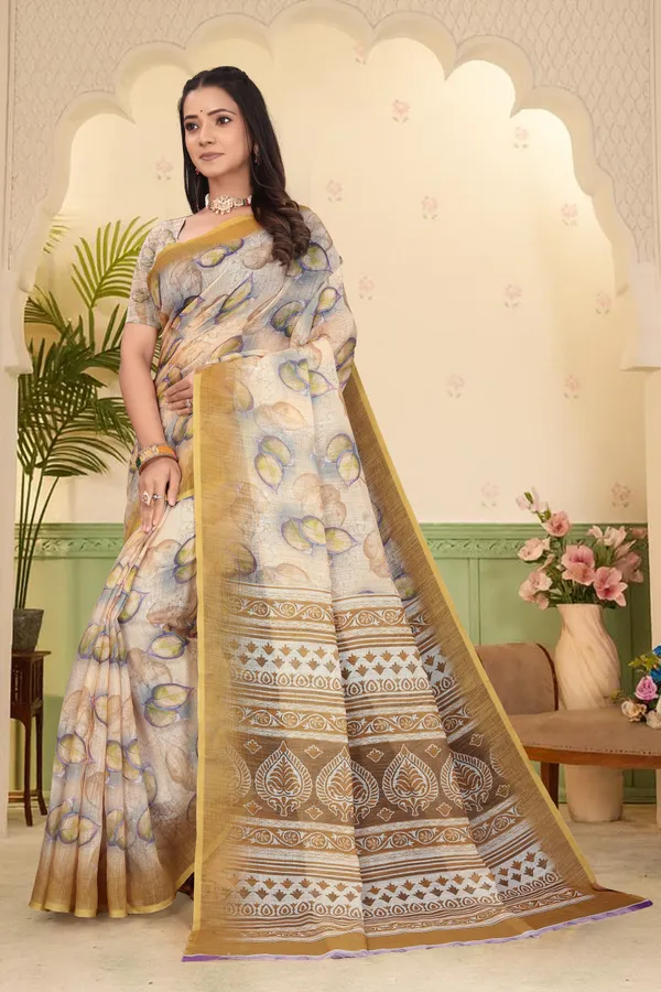 Mustard_Cotton_Linen_Digital_Print_Saree_For_Women