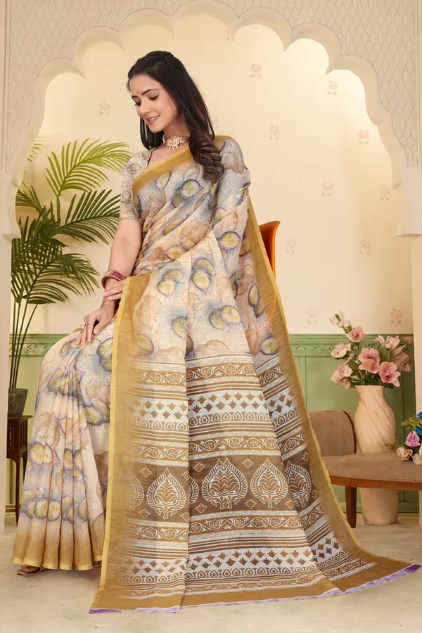 Mustard_Cotton_Linen_Digital_Print_Saree_For_Women