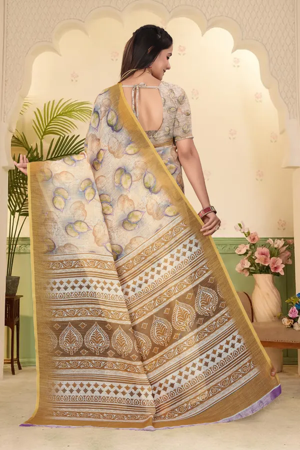 Mustard_Cotton_Linen_Digital_Print_Saree_For_Women