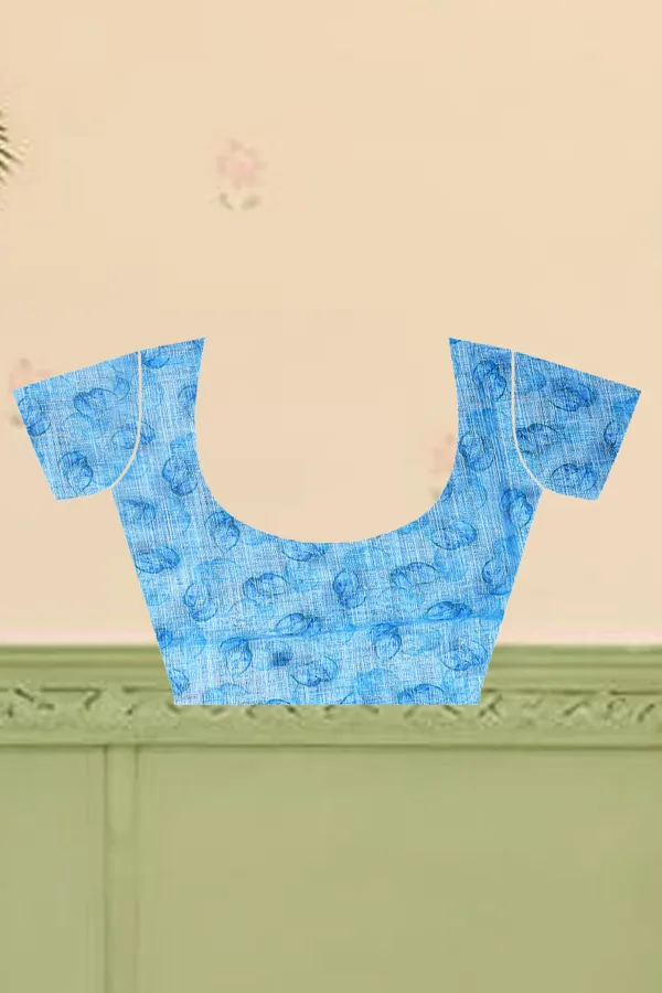 Blue_Cotton_Linen_Digital_Print_Saree_For_Women