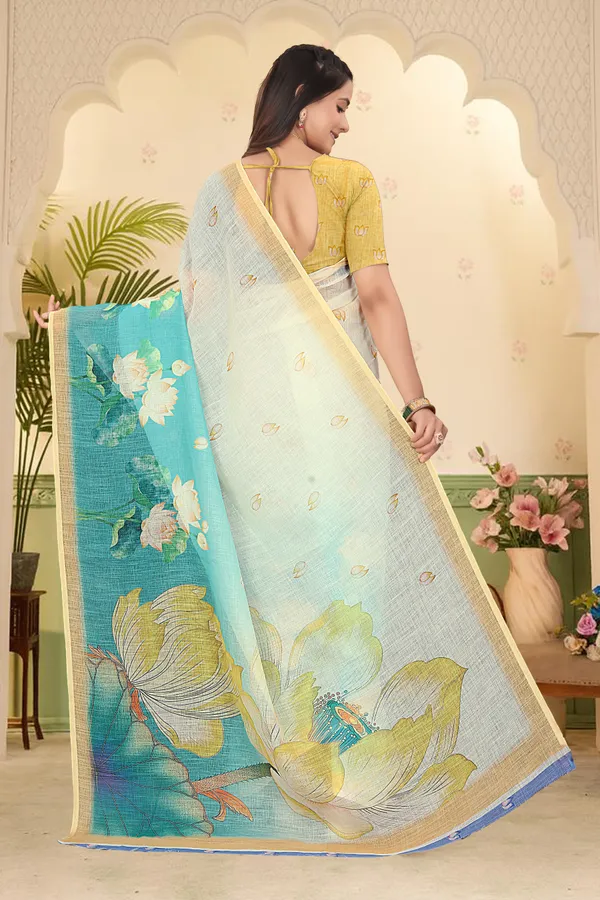 Orange_Cotton_Linen_Digital_Print_Saree_For_Women