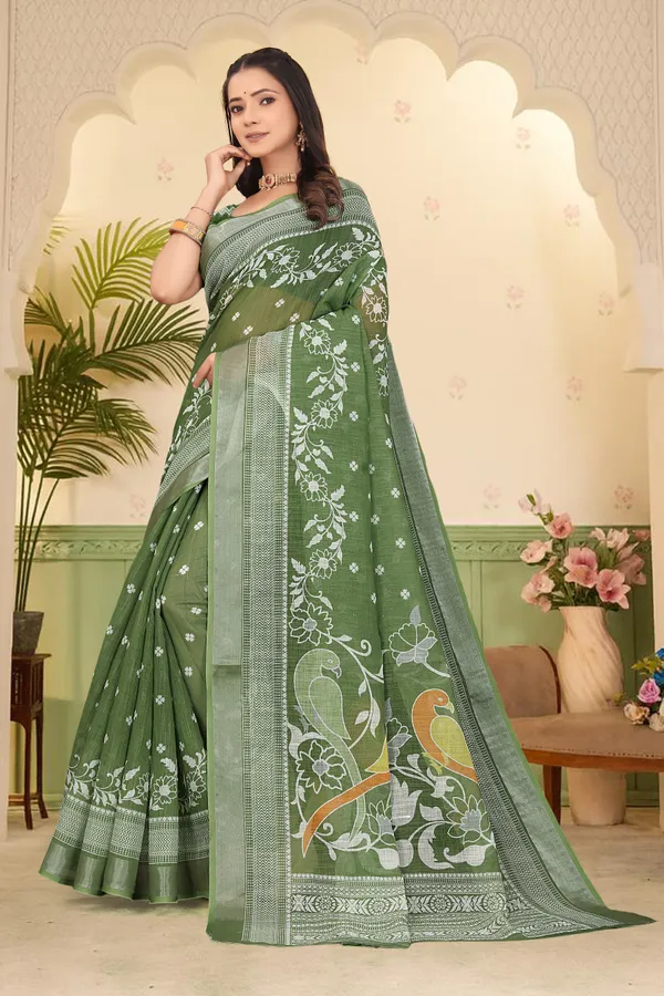 Mustard_Cotton_Linen_Digital_Print_Saree_For_Women
