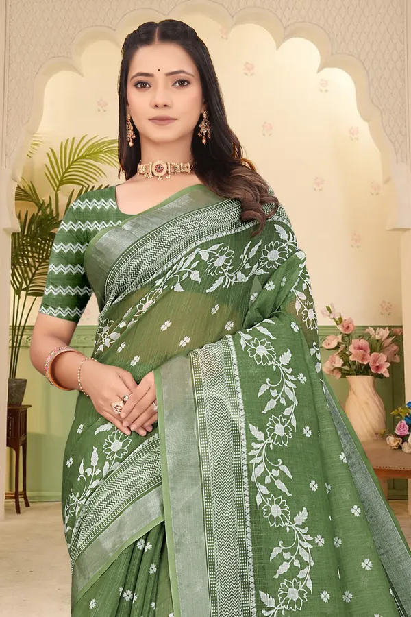 Mustard_Cotton_Linen_Digital_Print_Saree_For_Women