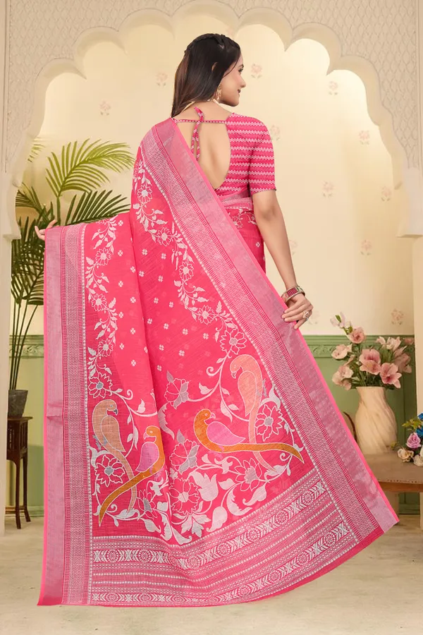 Multicolor_Cotton_Linen_Digital_Print_Saree_For_Women