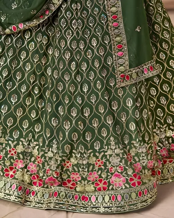 Green_Georgette_Sleeveless_Embroidered_Lehenga_Choli_For_Women