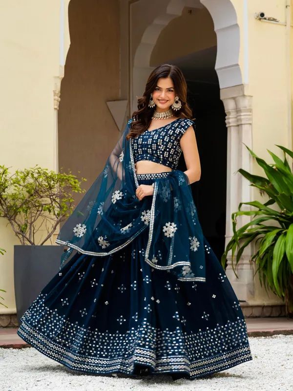 Navy_Blue_Georgette_Sleeveless_Embellished_Lehenga_Choli_For_Women