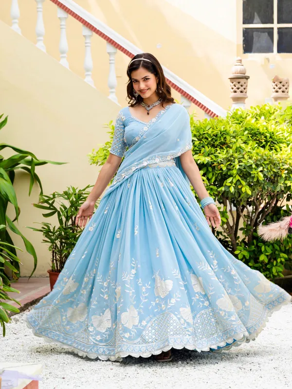 Light_Blue_Georgette_Flared_Floral_Embroidered_Lehenga_Set_For_Women