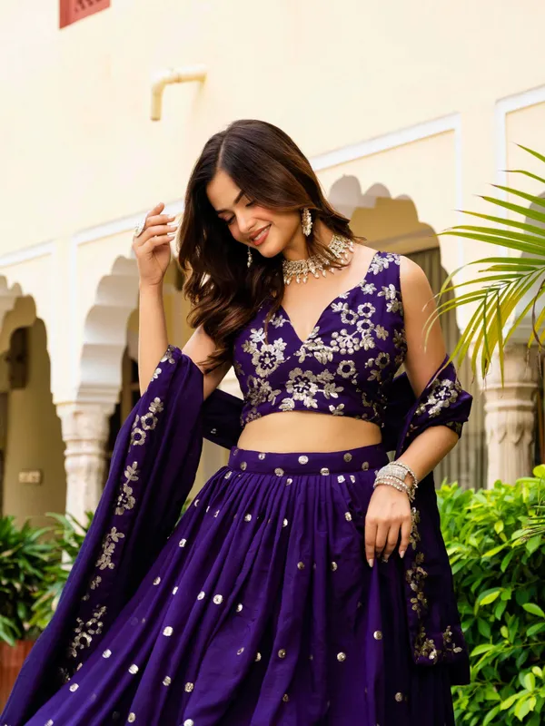 Purple_Vichitra_Floral_Embroidered_Lehenga_Choli_Set_For_Women
