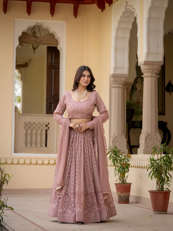Mauve_Georgette_Full_Sleeve_Embroidered_Lehenga_Set_For_Women