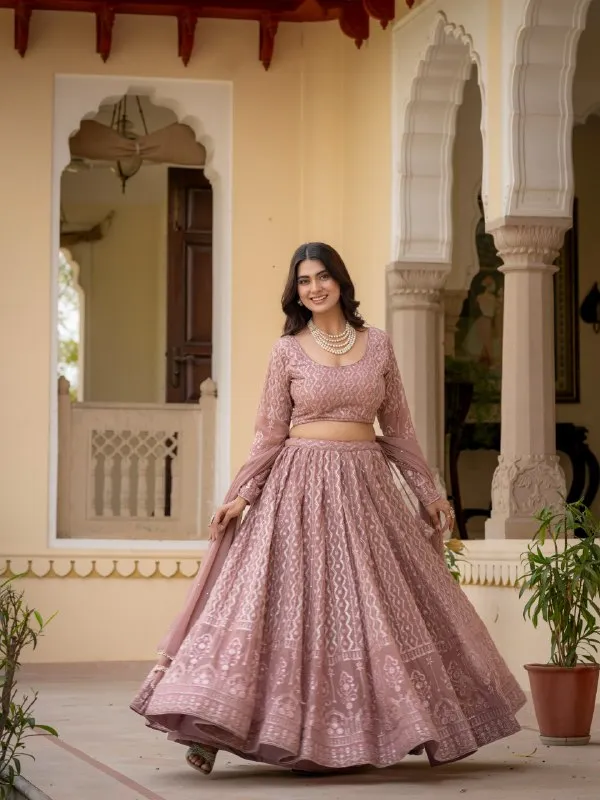 Mauve_Georgette_Full_Sleeve_Embroidered_Lehenga_Set_For_Women