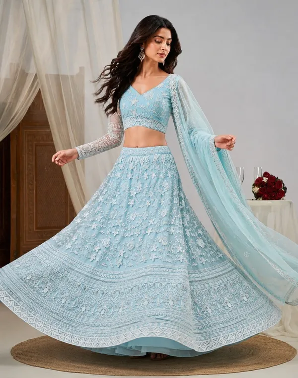 Light_Blue_Net_Flared_Floral_Embroidered_Lehenga_Choli_For_Women