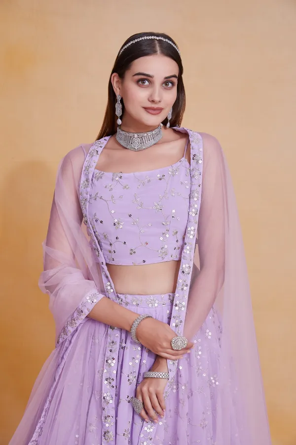 Lavender_Georgette_Floral_Sequin_Embellished_Lehenga_Choli_For_Women