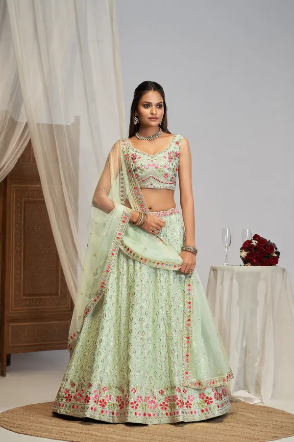 Mint_Green_Georgette_Sleeveless_Floral_Embroidered_Lehenga_Choli_Set_For_Women