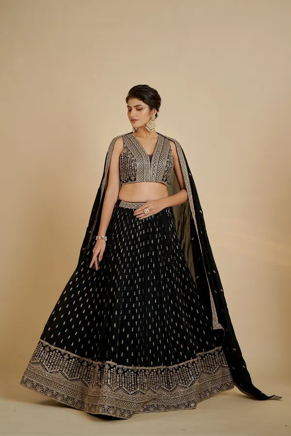 Black_Georgette_Sleeveless_Embroidered_Lehenga_Choli_For_Women