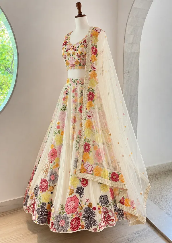 White_Chinon_Floral_Embroidered_Lehenga_Choli_Set_For_Women
