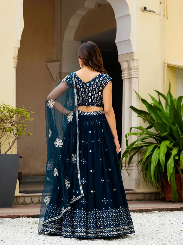 Navy_Blue_Georgette_Sleeveless_Embellished_Lehenga_Choli_For_Women