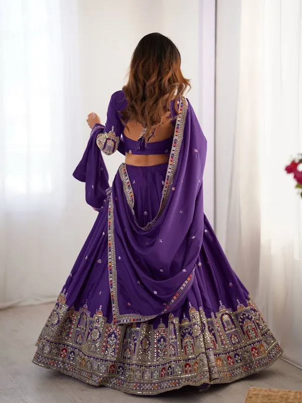 Purple_French_Crepe_Embroidered_Lehenga_Choli_Set_For_Women