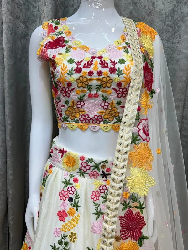 White_Chinon_Floral_Embroidered_Lehenga_Choli_Set_For_Women