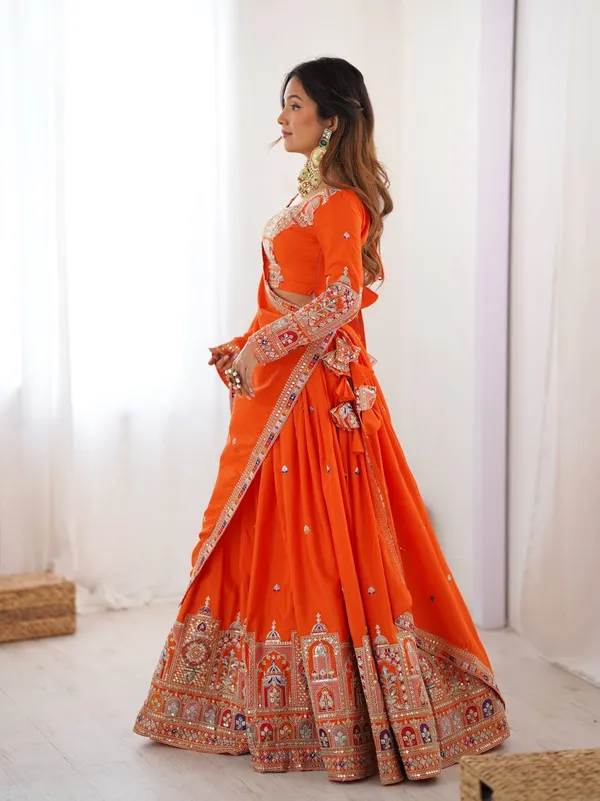 Orange_Crepe_Embroidered_Lehenga_Choli_For_Women