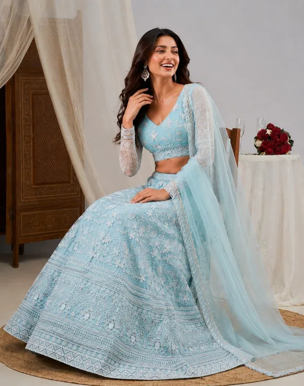 Light_Blue_Net_Flared_Floral_Embroidered_Lehenga_Choli_For_Women