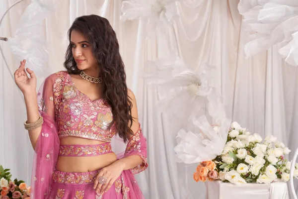 Pink_Georgette_Embroidered_Lehenga_Choli_Set_For_Women