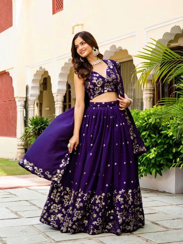Purple_Vichitra_Floral_Embroidered_Lehenga_Choli_Set_For_Women