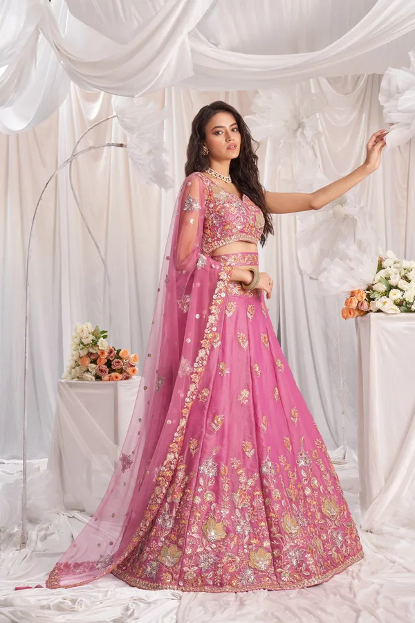 Pink_Georgette_Embroidered_Lehenga_Choli_Set_For_Women