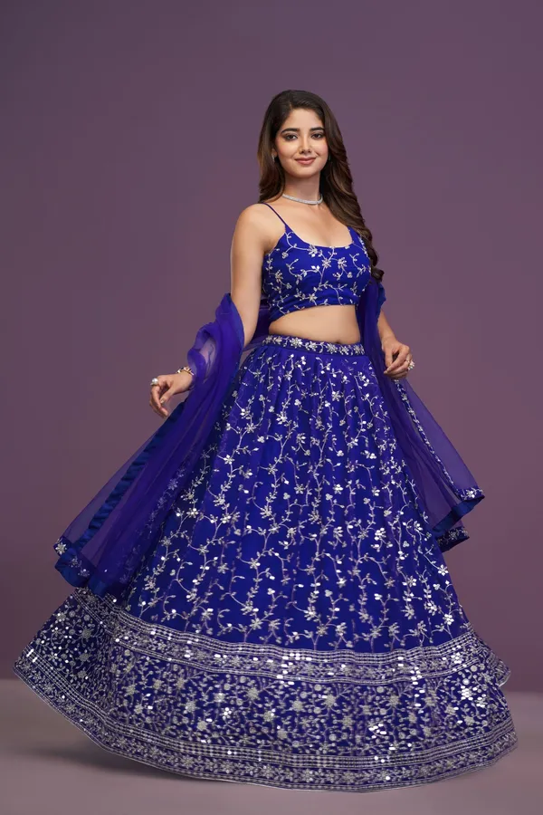 Blue_Georgette_Sleeveless_Floral_Embroidered_Lehenga_Choli_For_Women
