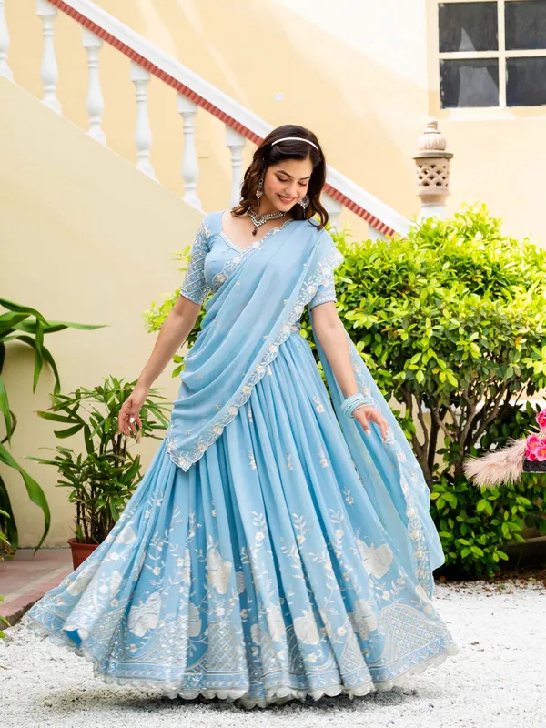 Light_Blue_Georgette_Flared_Floral_Embroidered_Lehenga_Set_For_Women