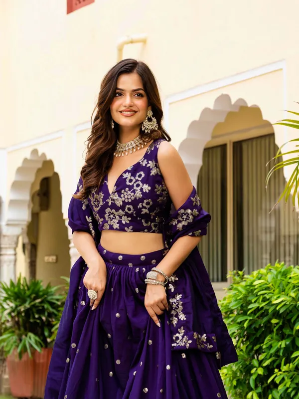 Purple_Vichitra_Floral_Embroidered_Lehenga_Choli_Set_For_Women