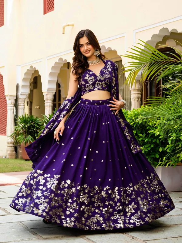 Purple_Vichitra_Floral_Embroidered_Lehenga_Choli_Set_For_Women