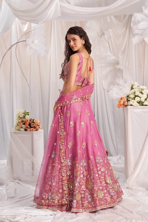Pink_Georgette_Embroidered_Lehenga_Choli_Set_For_Women
