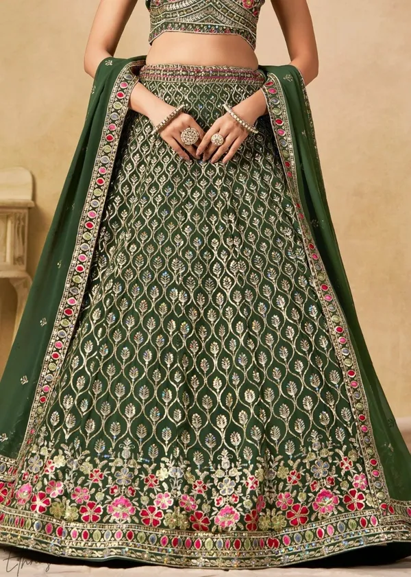 Green_Georgette_Sleeveless_Embroidered_Lehenga_Choli_For_Women