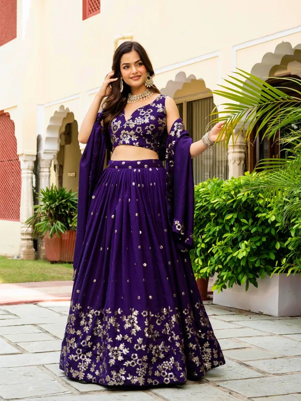 Purple_Vichitra_Floral_Embroidered_Lehenga_Choli_Set_For_Women