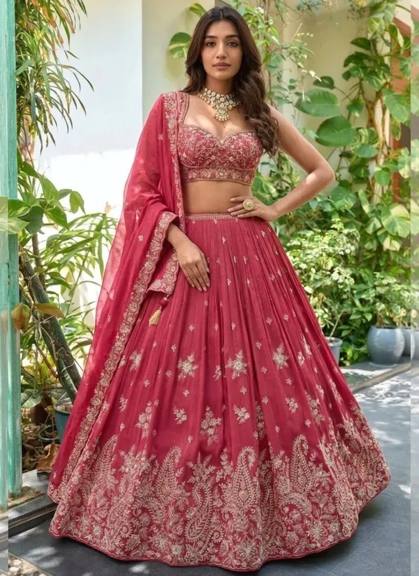 Maroon_Chinon_Sleeveless_Embroidered_Lehenga_Choli_For_Women