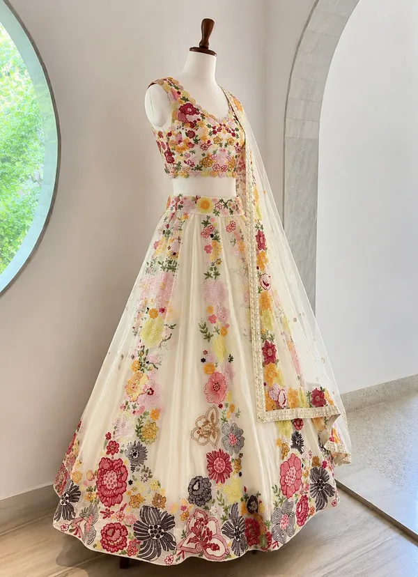 White_Chinon_Floral_Embroidered_Lehenga_Choli_Set_For_Women
