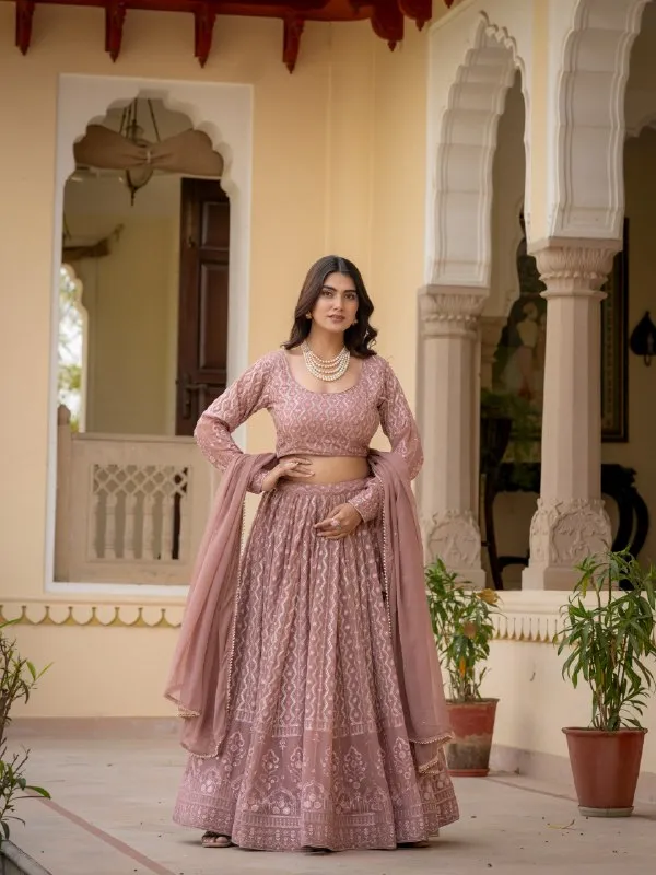 Mauve_Georgette_Full_Sleeve_Embroidered_Lehenga_Set_For_Women