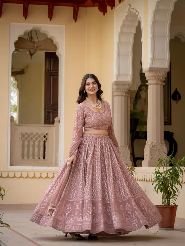Mauve_Georgette_Full_Sleeve_Embroidered_Lehenga_Set_For_Women