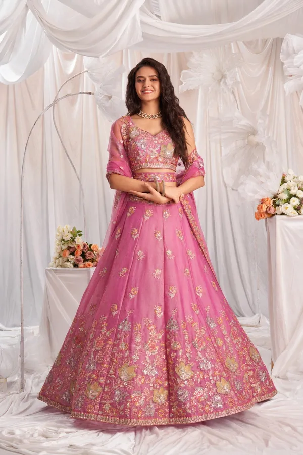Pink_Georgette_Embroidered_Lehenga_Choli_Set_For_Women