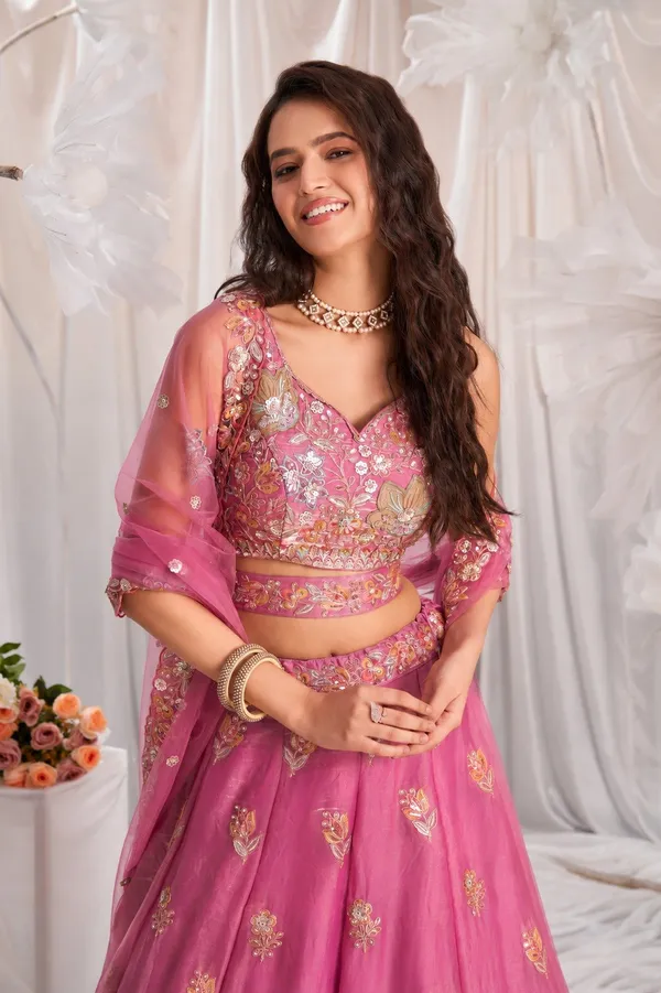 Pink_Georgette_Embroidered_Lehenga_Choli_Set_For_Women