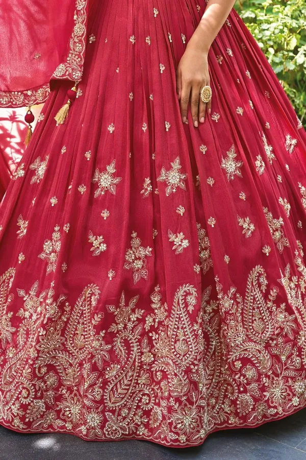 Maroon_Chinon_Sleeveless_Embroidered_Lehenga_Choli_For_Women