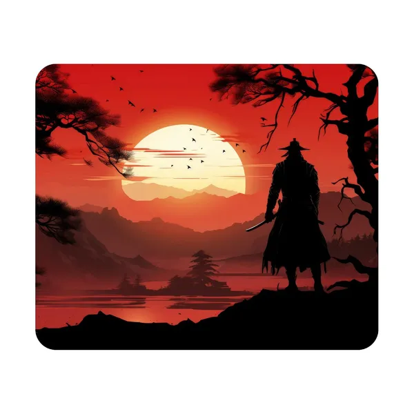 Japanese_Samurai_Red_Moon_Printed_Non-Slip_Rubber_Base_Mouse_Pad