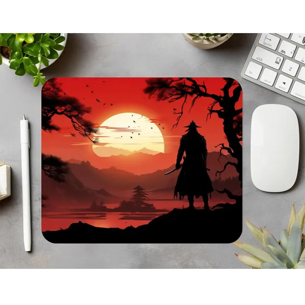 Japanese_Samurai_Red_Moon_Printed_Non-Slip_Rubber_Base_Mouse_Pad