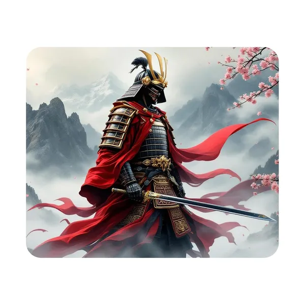 Colormint_Japanese_Samurai_Cherry_Blossom_Printed_Non-Slip_Mouse_Pad